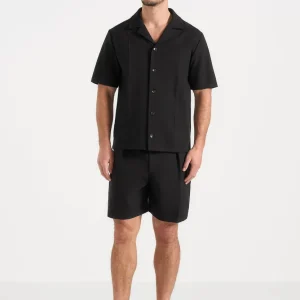 Felix - Tailored Shirt With Crease - Black