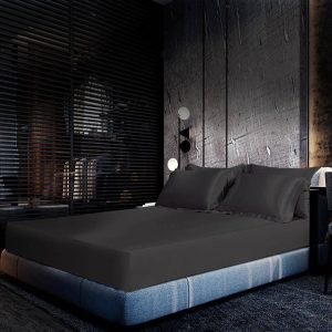 25 Momme 3pcs Reta de sábana ajustada de seda con lámina de bolsillo profundo y 2 fundas para almohadas